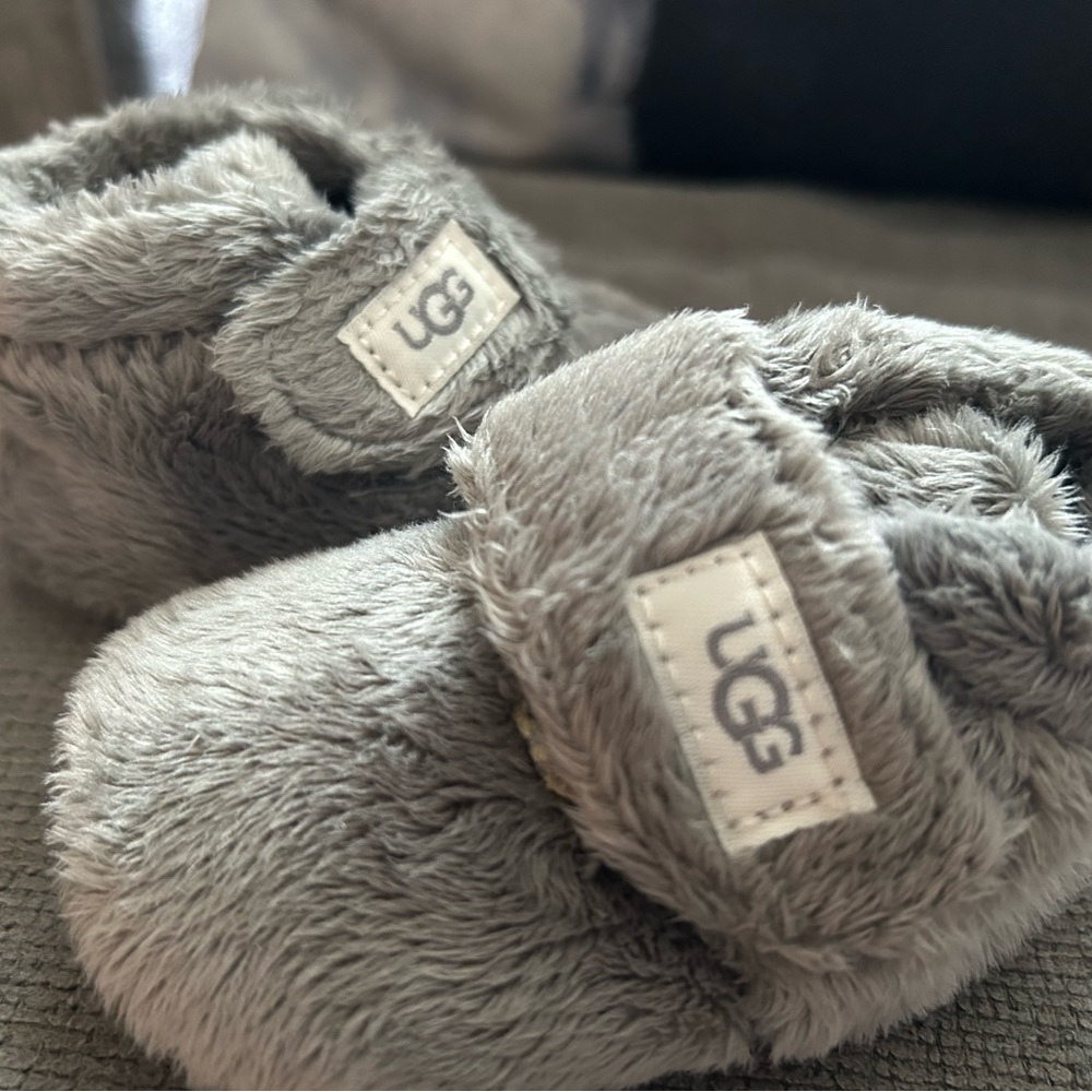 UGG Gray Baby Booties with Soft Soles
